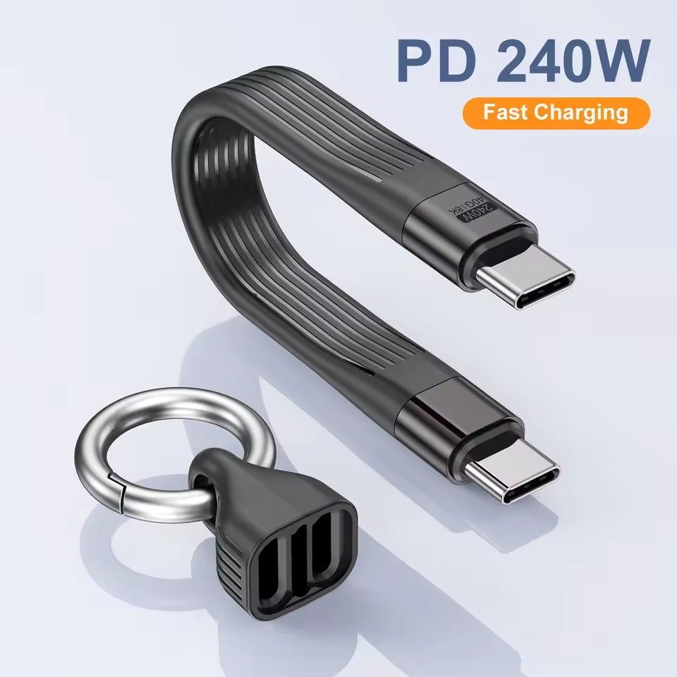 Asli Global Powerwire Key Flex Pd 240W (40g 8k) USB4.0-C To USB-C Keychain 13CM Cable |Black Asli Global Powerwire Key Flex Pd 240W (40g 8k) USB4.0-C To USB-C Keychain 13CM Cable |Black